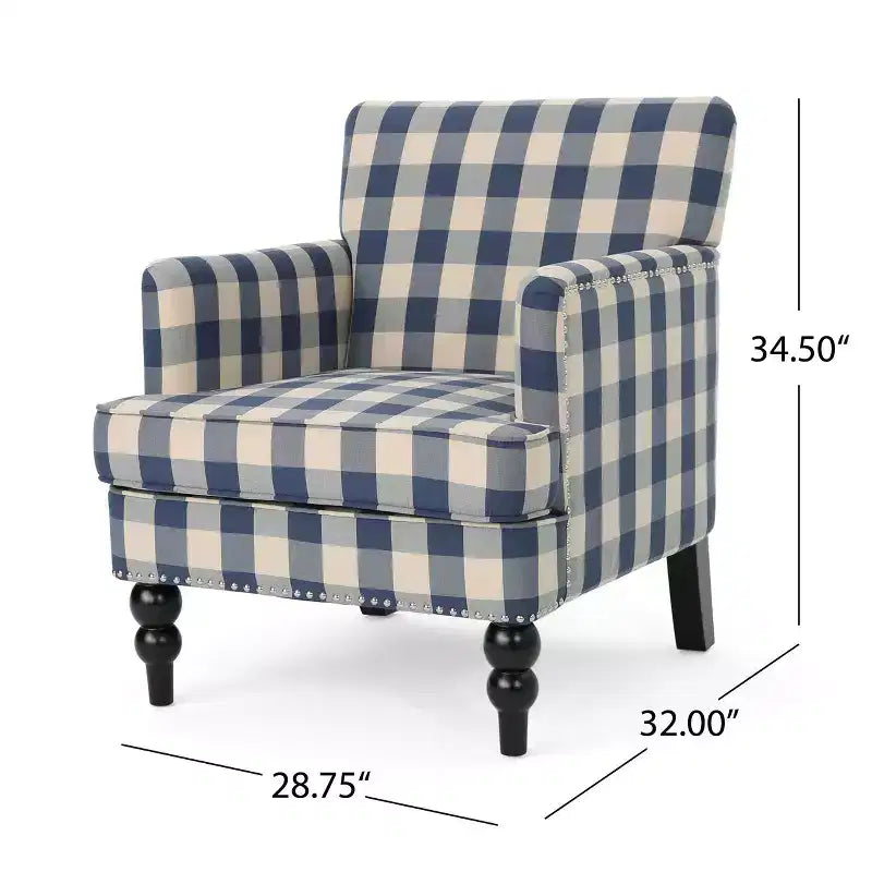 Fauteuil club contemporain Harrison de Christopher Knight Home, rembourré en tissu avec bordure cloutée