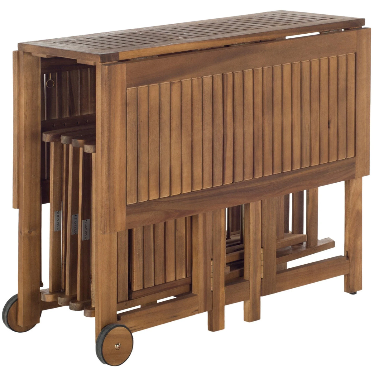 SAFAVIEH Brandy 5-delige tuinmeubelset met eettafel - 43B x 35D x 29H