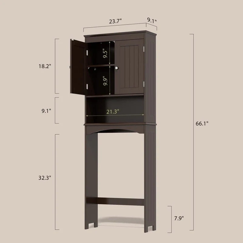 Opbergkast voor de badkamer, toilet- en badkamerkast, badkamerplank boven het toilet, ruimtebesparend toilet