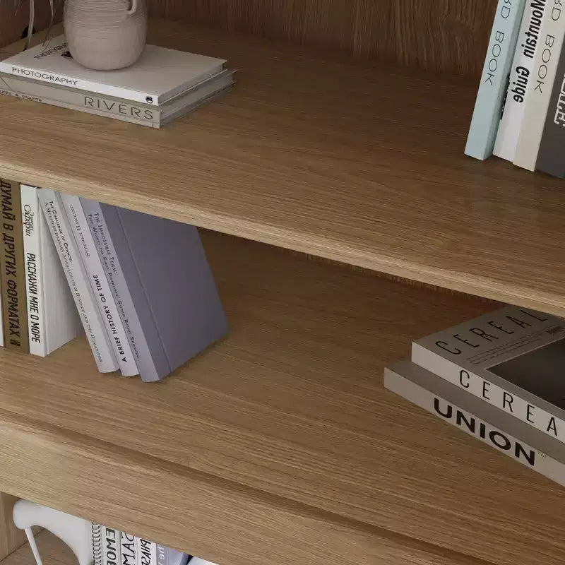 Credenza decorativa nera in vimini effetto legno alta 62 cm con anta e 12 ripiani