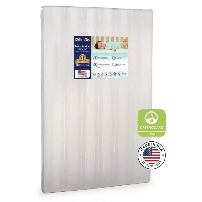 Materasso impermeabile mini per lettino - 38"x24": ultra rigido, ipoallergenico, schiuma di poliestere, 3,6 libbre