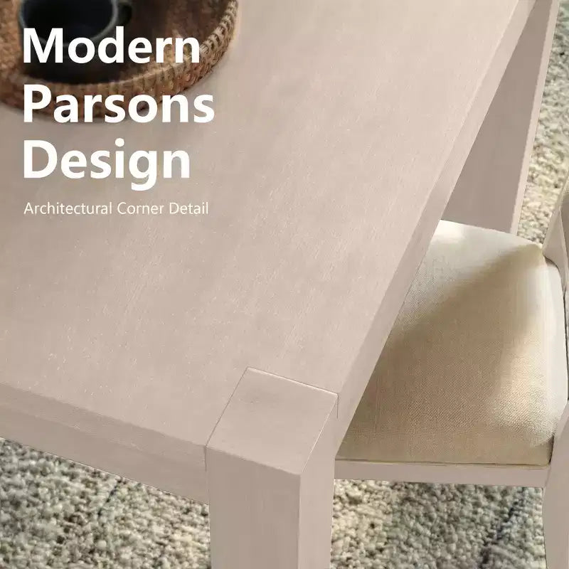 Moderne eetset - tafel van 80 + 6 stoelen met kussens, frame van massief hout, tafel draagvermogen van 400 lbs, eenvoudige montage