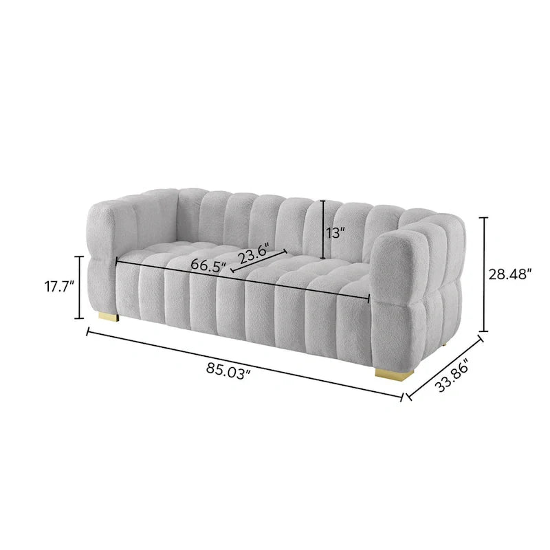 85 modernes Waffelstoff-Sofa, komfortables Freizeitsofa