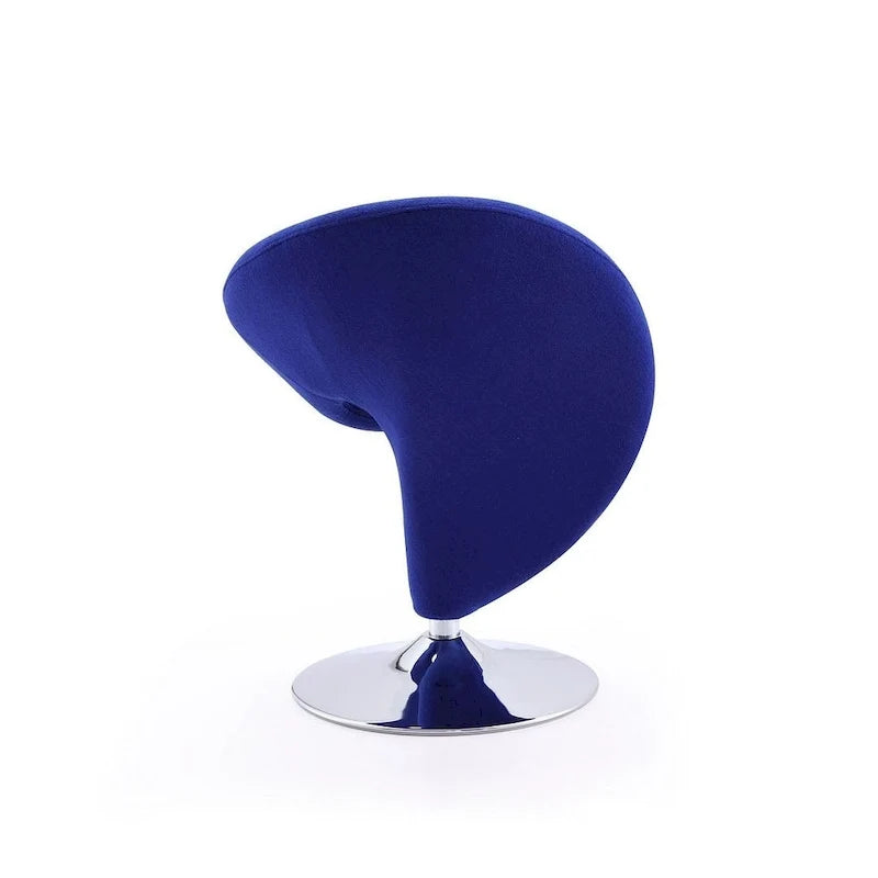 Manhattan Comfort Curl draaibare accentstoel van chroom en wolmix (set van 2)
