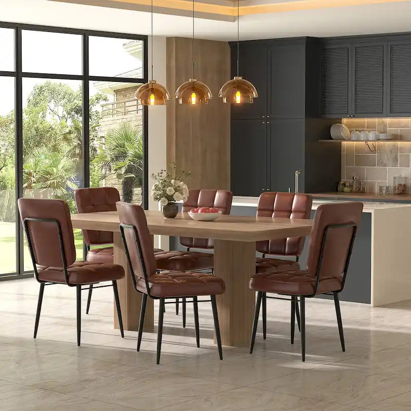 Moderne eetkamerstoelen, set van 2/4/6/8, gestoffeerde keukenstoelen met dik kussen voor de eetkamer