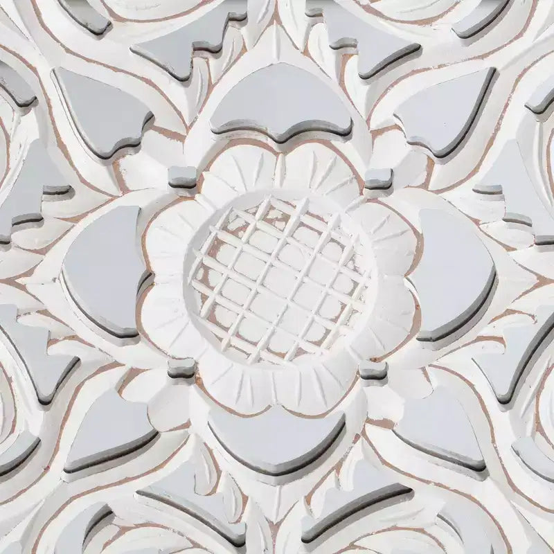 Carved Wall Mirror Medallion White - Brewster