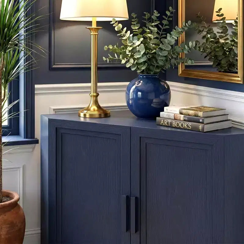 Dovelina hoekkast met verstelbare planken, dressoir, buffetkast, wijnkast en keuken- en eetkamerkast met houten deuren – 31H x 31W, 36H x 31W