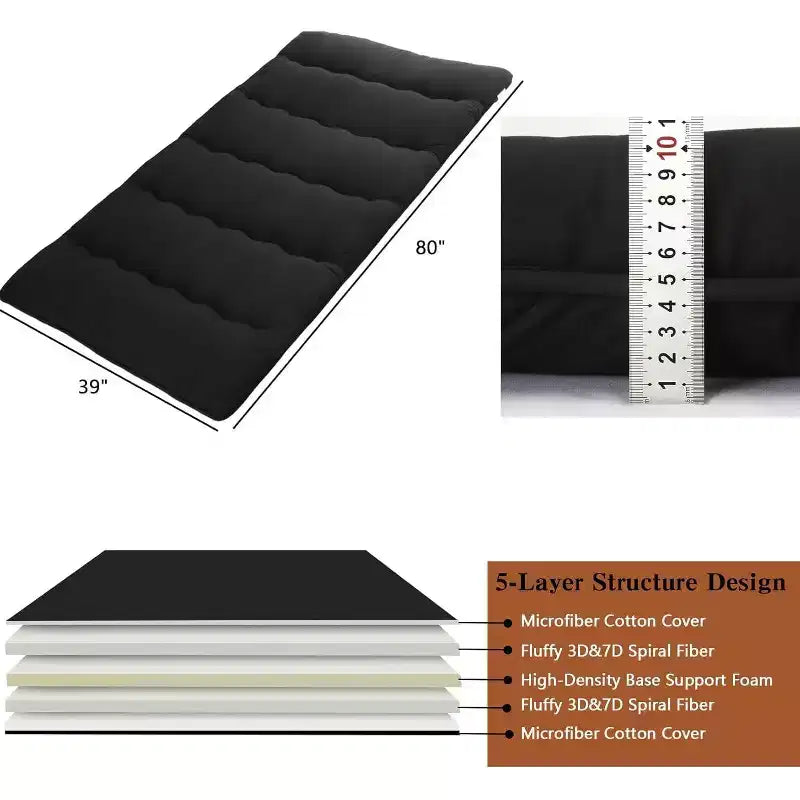 Japanische Futonmatratze, faltbare Schlafunterlage für den Boden, Tatami-Matte für Zuhause, Campingmatratze