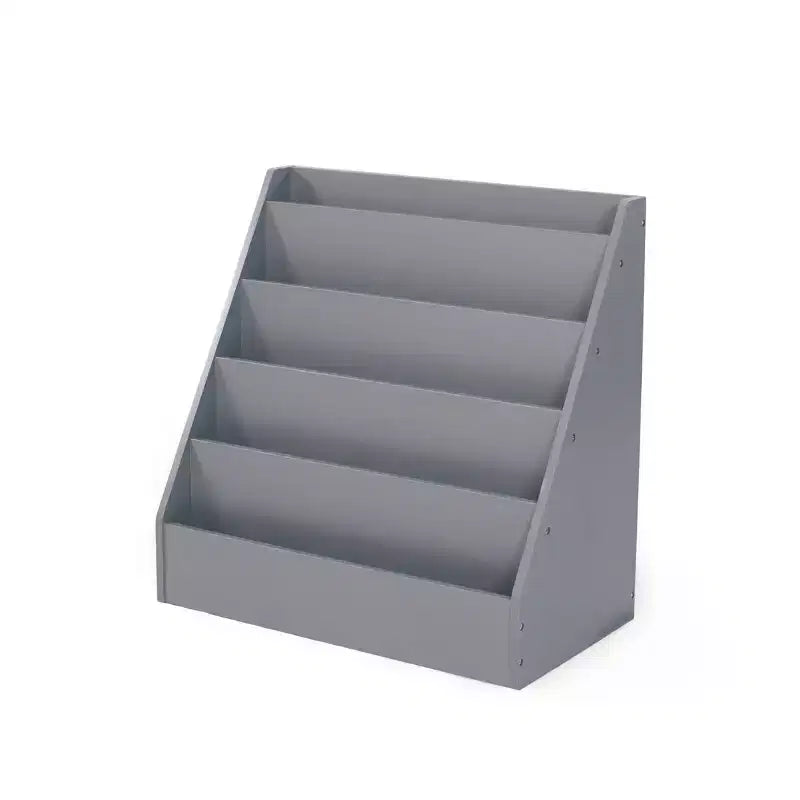 Kids' Explorer 4-Shelf Wooden Bookshelf Gray – 24"H x 24"W x 13"D, Ages 2+