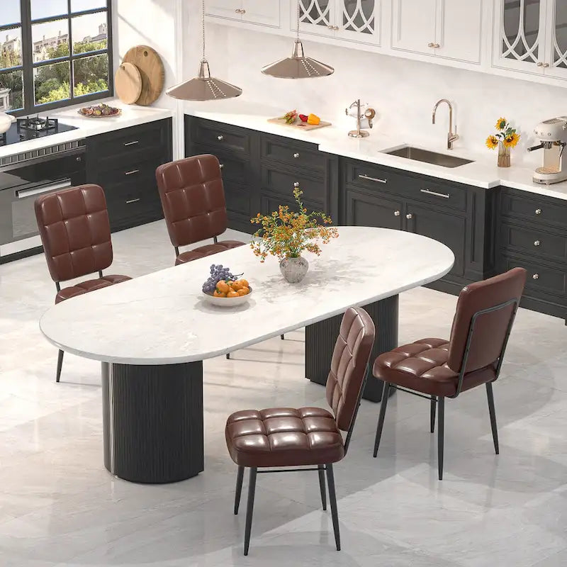 Moderne eetkamerstoelen, set van 2/4/6/8, gestoffeerde keukenstoelen met dik kussen voor de eetkamer
