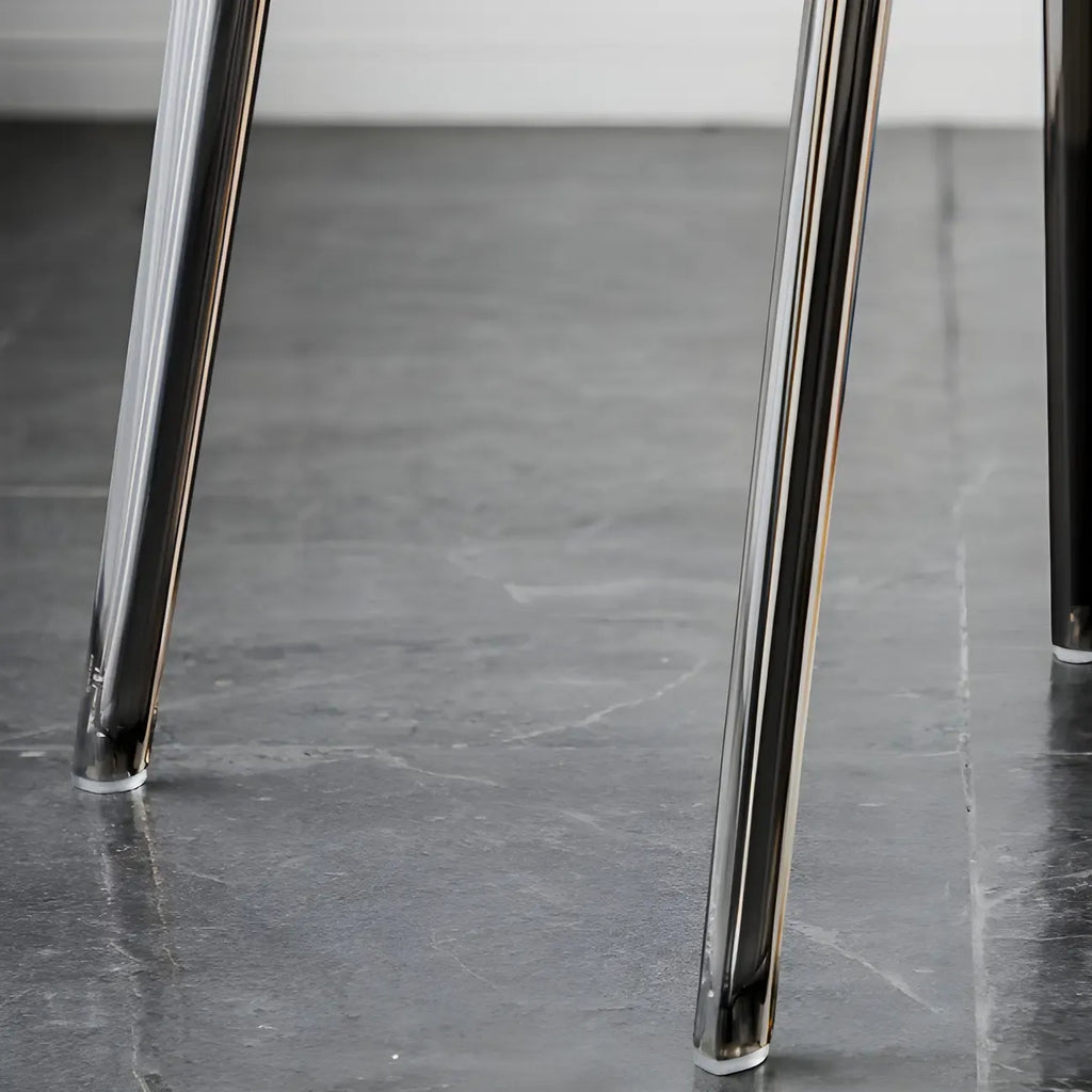 Chaise de salle à manger sans accoudoirs à dossier bas en acrylique ambré