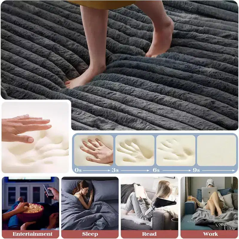 AMERLIFE 93 dubbele chaise longue voor twee personen, diepe cloudbank met lendenkussens en brede armleuningen, eenvoudig te monteren, imitatiebont