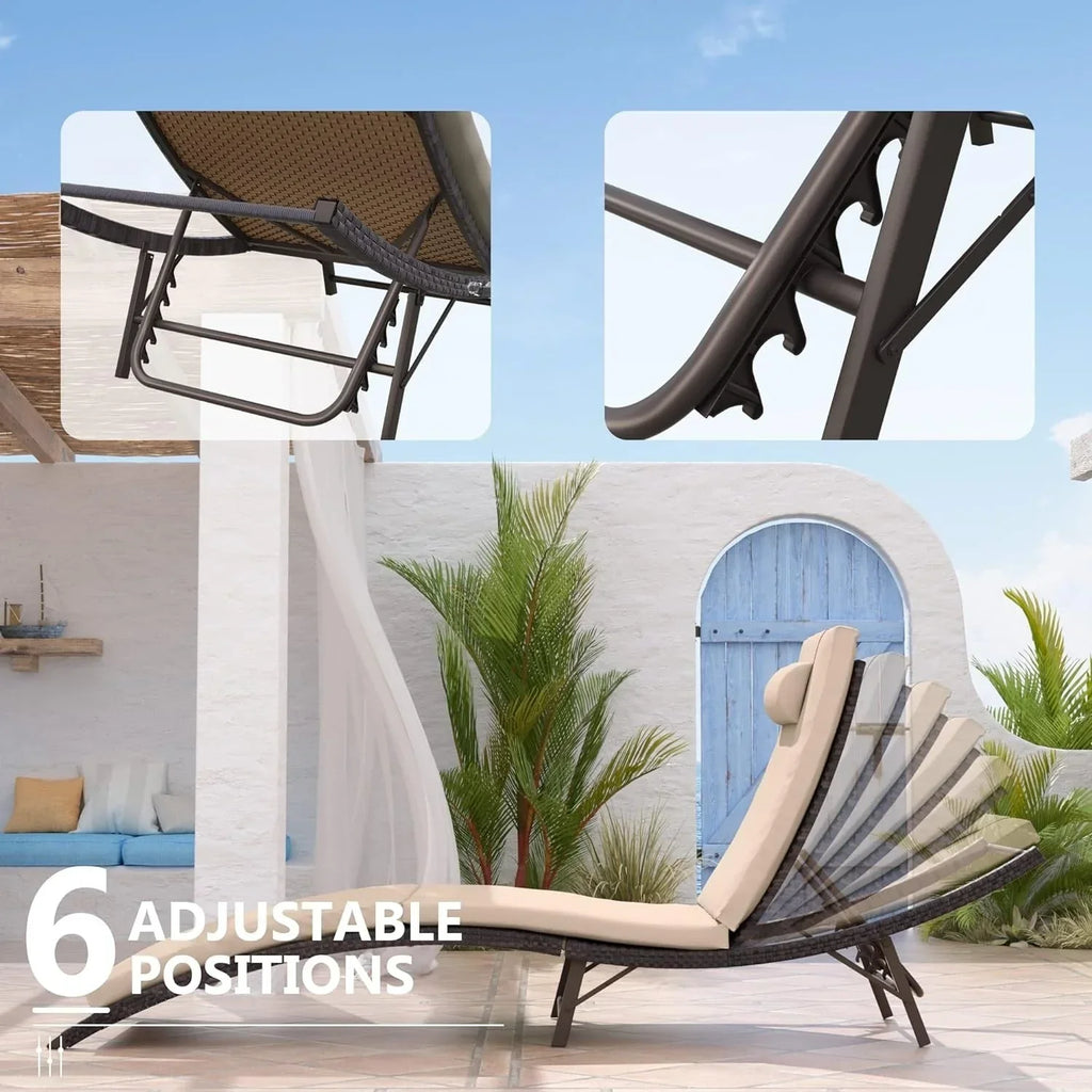Ensemble de 3 chaises longues d’extérieur Kullavik