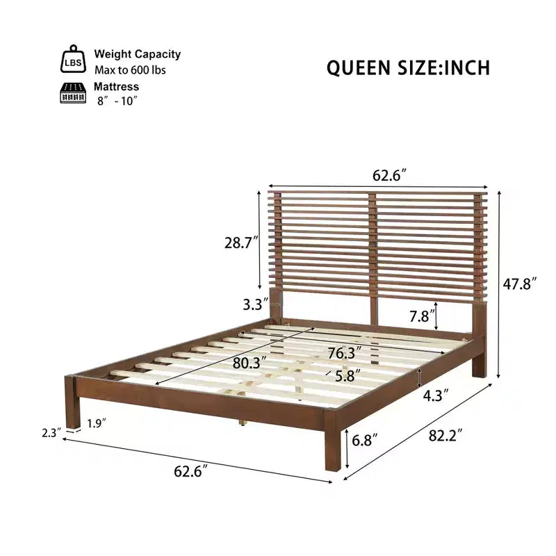 Christopher Knight Home Eunji modern fenyőfa ágykeret vízszintes lécezésű fejtámlával