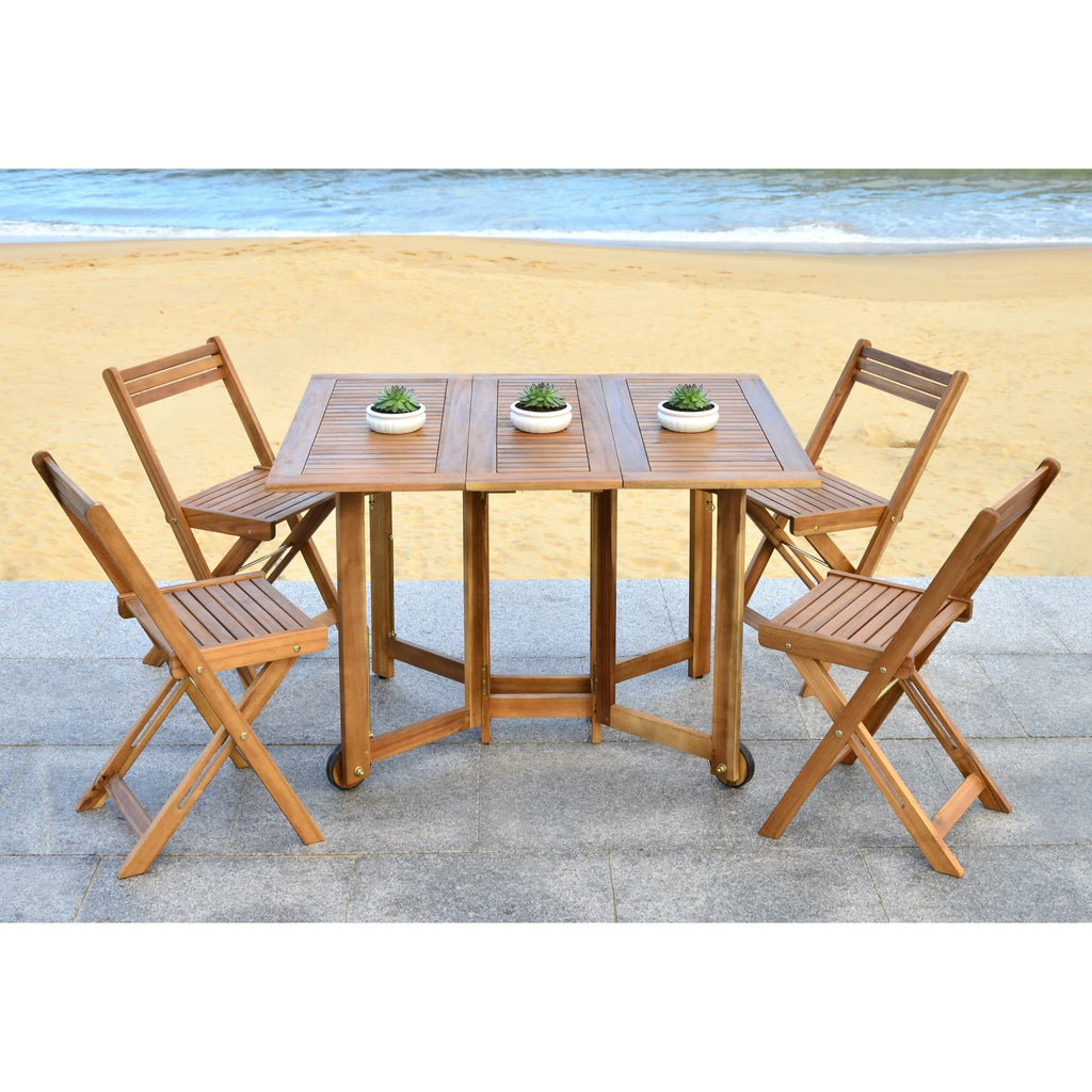 SAFAVIEH Brandy 5-delige tuinmeubelset met eettafel - 43B x 35D x 29H