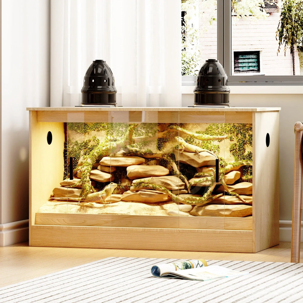 Reptilienhabitat – geräumiges Terrarium für Eidechsen, Schlangen und mehr – 47,2