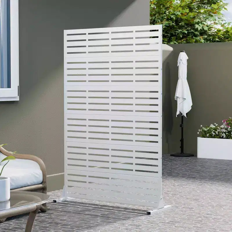 Panneau d’intimité extérieur blanc naturel MAYEERTY 72x47, ensemble de 6 pièces, séparateur pliant naturel pour cour et jardin