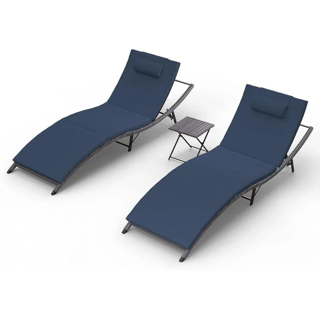 Ensemble de 3 chaises longues d’extérieur Kullavik