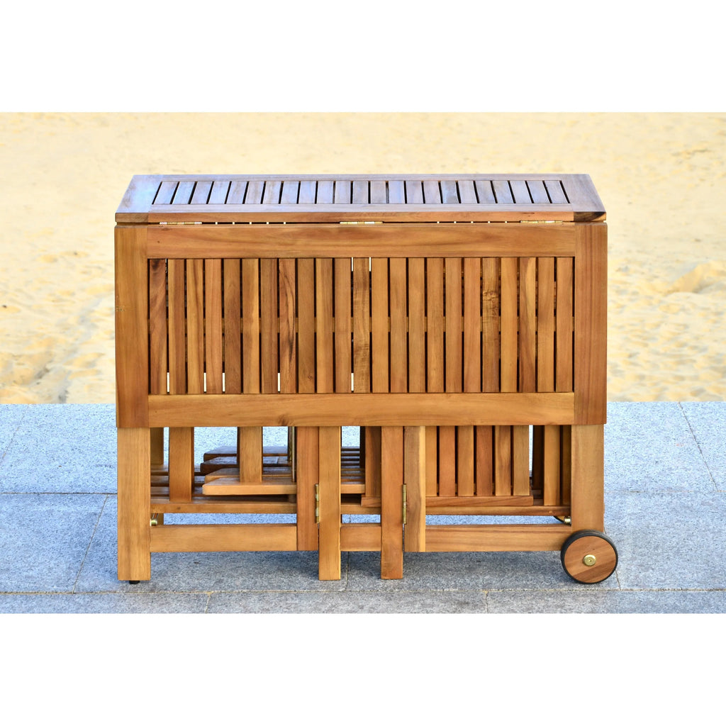SAFAVIEH Brandy 5-delige tuinmeubelset met eettafel - 43B x 35D x 29H