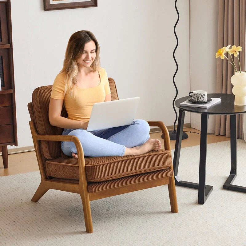 Fauteuil d’appoint rembourré moderne du milieu du siècle