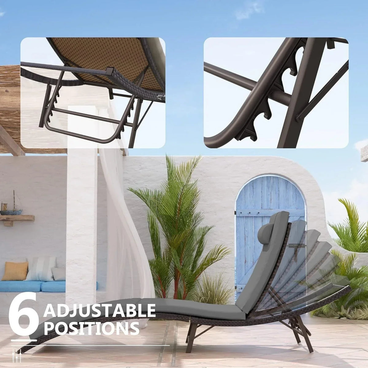Ensemble de 3 chaises longues d’extérieur Kullavik