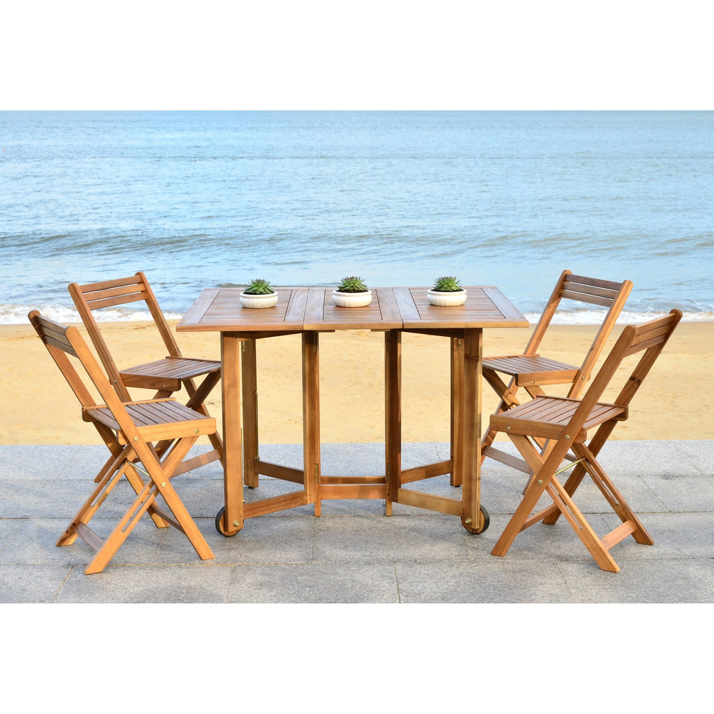 SAFAVIEH Brandy 5-delige tuinmeubelset met eettafel - 43B x 35D x 29H