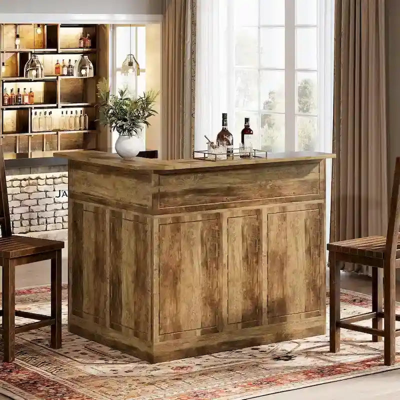 L-vormige barkast met wijnglashouders voor thuisbar