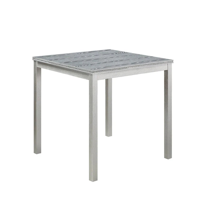 Ensemble de salle à manger moderne de 5 pièces avec table carrée à hauteur de comptoir et 4 chaises rembourrées