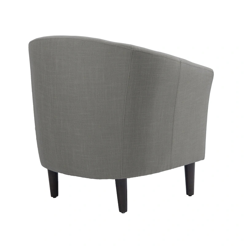2er-Set moderne Leinen-Sessel im Fassdesign, Clubsessel