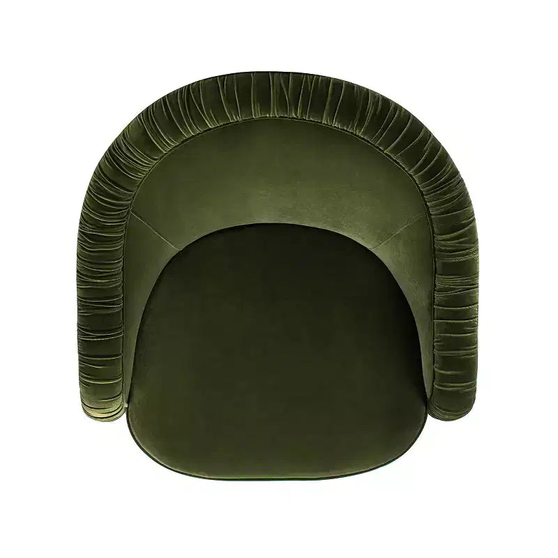 Fauteuil d’appoint Serena de Jennifer Taylor Home, dossier arrondi capitonné de 31,5 po avec franges bullion, velours haute performance vert olive