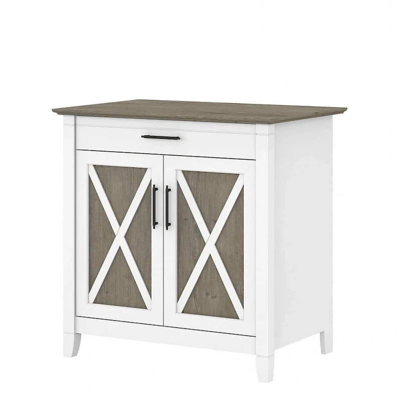 Biurko sekretarzyk Key West z szafką do przechowywania marki Bush Furniture