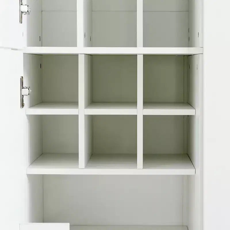 Garde-manger de cuisine autoportant Whisen de 180 cm de hauteur, grande armoire de rangement pour salle à manger avec 6 portes et étagères réglables