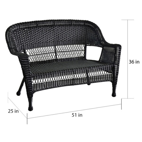 4-delige loungeset van wicker voor op het terras