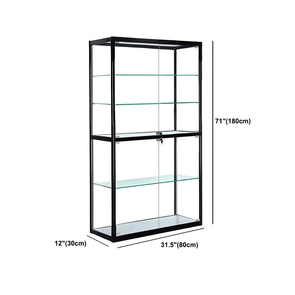 Moderine rechteckige Vitrine aus schwarzem Glas