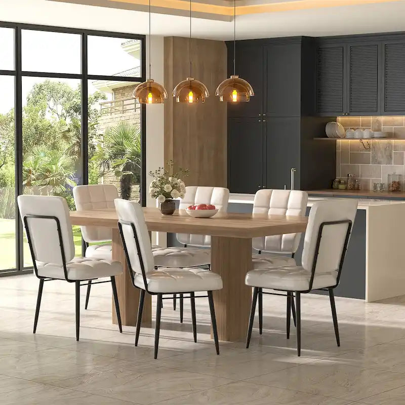 Moderne eetkamerstoelen, set van 2/4/6/8, gestoffeerde keukenstoelen met dik kussen voor de eetkamer