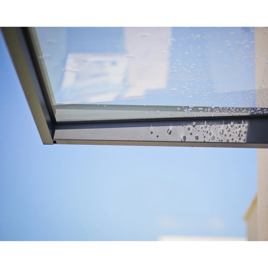 Sophia 3 Fuß graue, transparente Tür- und Fenstermarkise