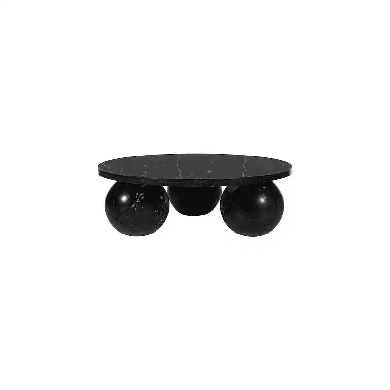 Mesa de centro redonda de mármol con patas esféricas, multicolor, para 4 personas??
