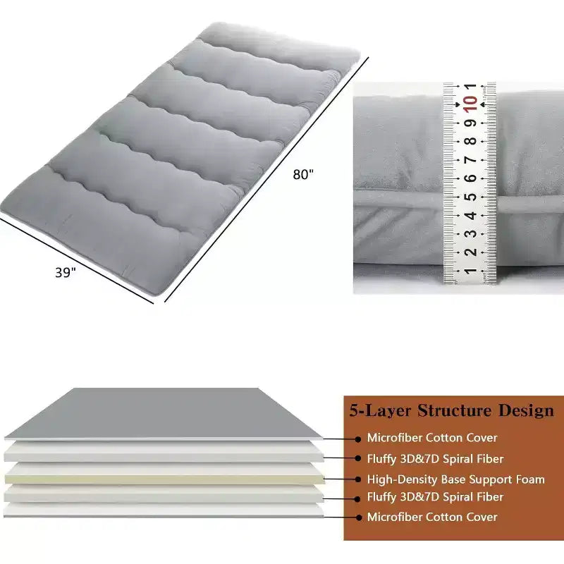 Japanische Futonmatratze, faltbare Schlafunterlage für den Boden, Tatami-Matte für Zuhause, Campingmatratze
