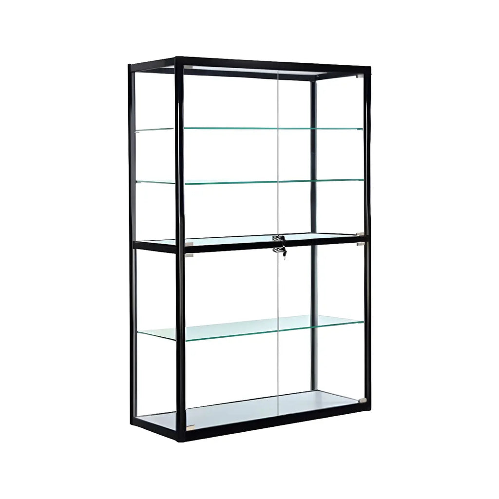 Moderine rechteckige Vitrine aus schwarzem Glas