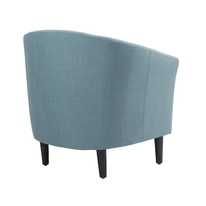 2er-Set moderne Leinen-Sessel im Fassdesign, Clubsessel