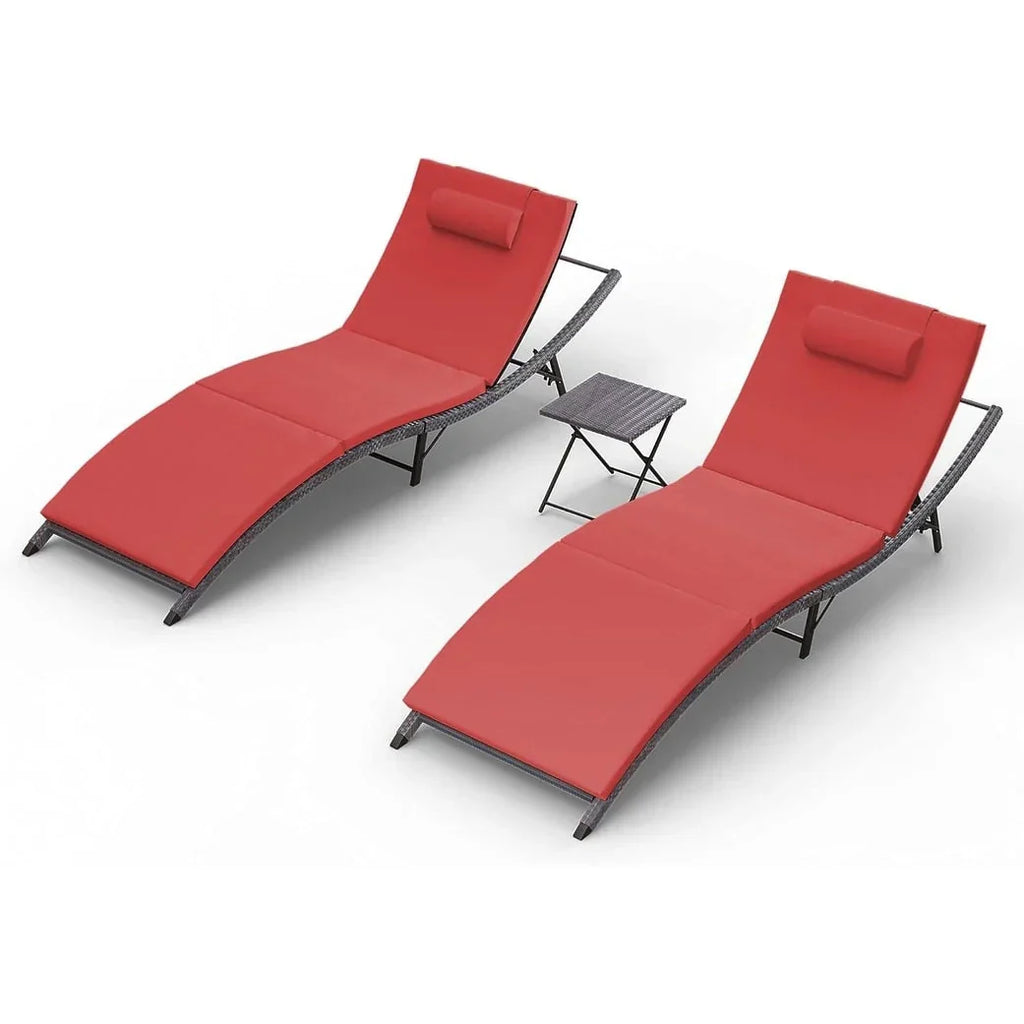 Ensemble de 3 chaises longues d’extérieur Kullavik