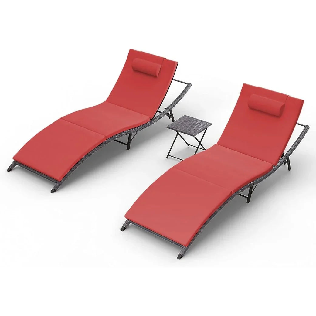 Ensemble de 3 chaises longues d’extérieur Kullavik