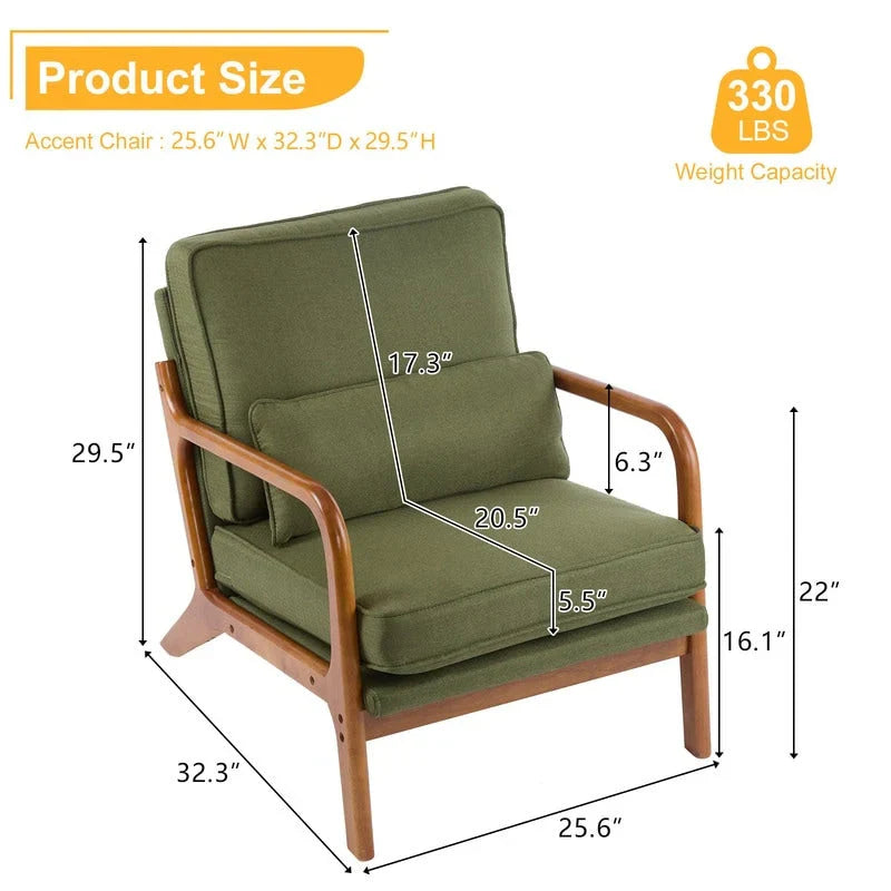Fauteuil d’appoint rembourré moderne du milieu du siècle