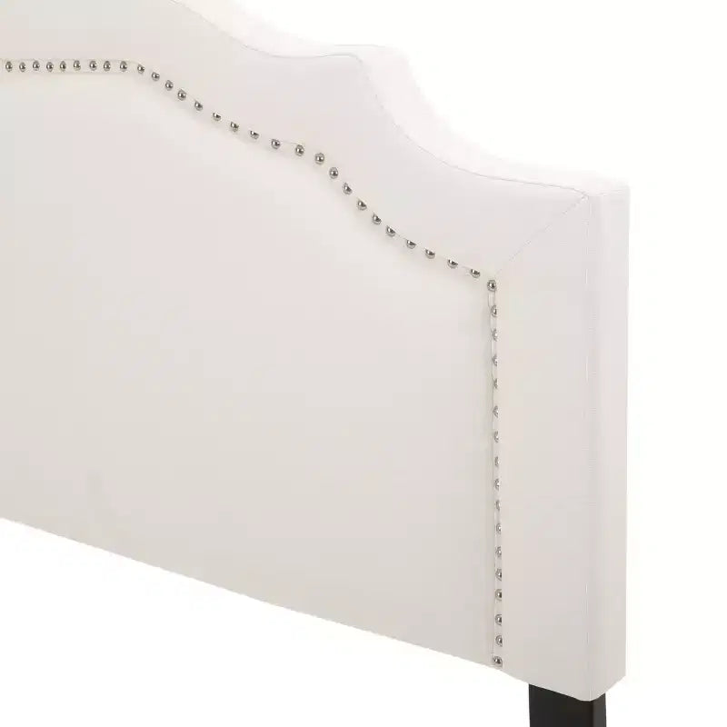 Tête de lit contemporaine en tissu rembourré, biseautée, format double/queen