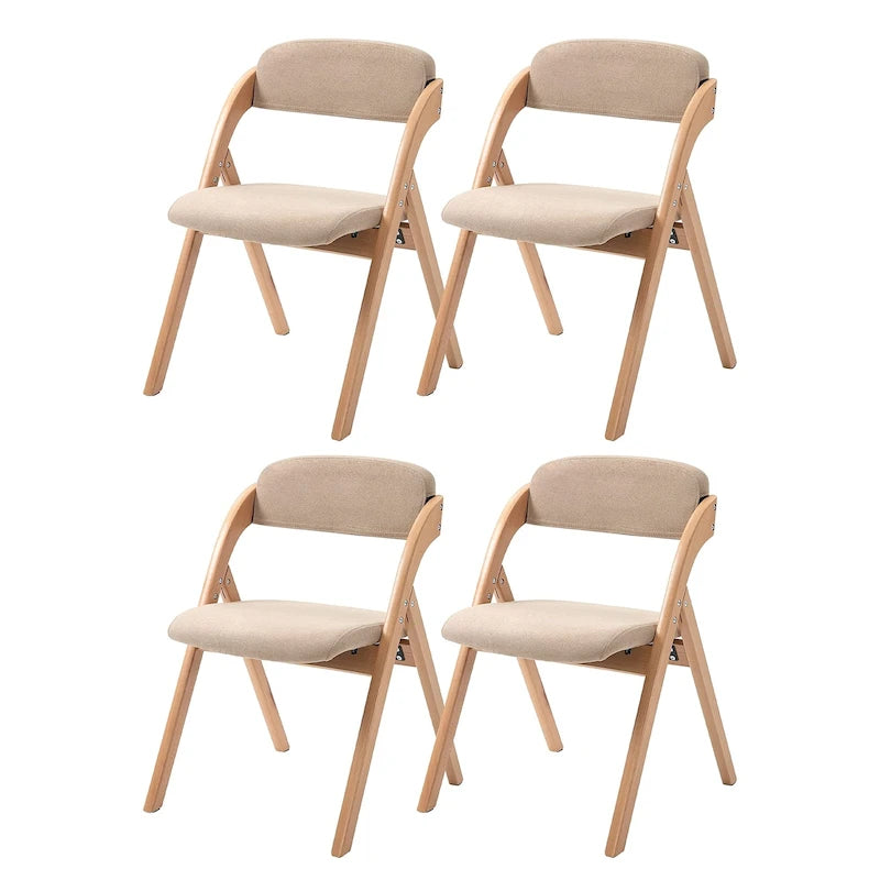 Chaises pliantes de salle à manger en bois empilables avec assises rembourrées (lot de 4)