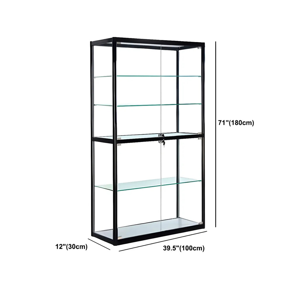 Moderine rechteckige Vitrine aus schwarzem Glas