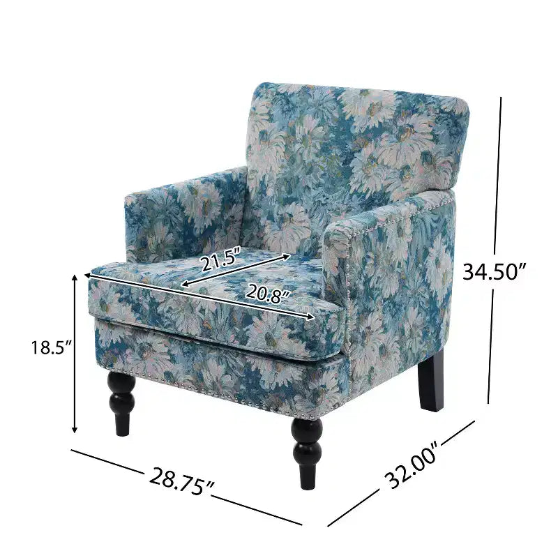 Fauteuil club contemporain Harrison de Christopher Knight Home, rembourré en tissu avec bordure cloutée