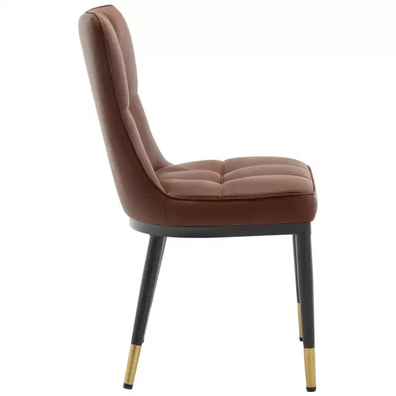 Ensemble de 6 chaises de salle à manger Bekrvio, siège moderne rembourré en similicuir avec dossier haut, pieds en métal, chaises de cuisine sans accoudoirs pour le salon et la salle à manger