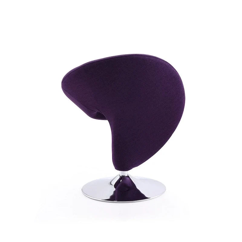 Manhattan Comfort Curl draaibare accentstoel van chroom en wolmix (set van 2)