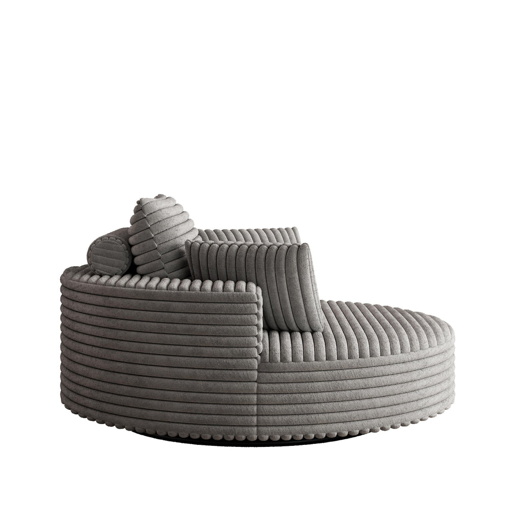 Corduroy Chenille Foam Single Swivel Chair
